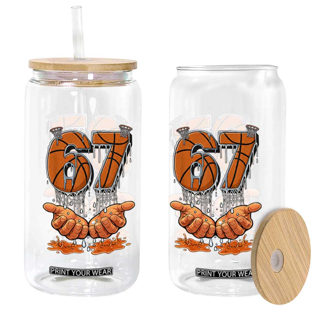 Basketball 67 Six Seven Funny Gen Alpha Meme Drip Glass Can TS11 Print Your Wear