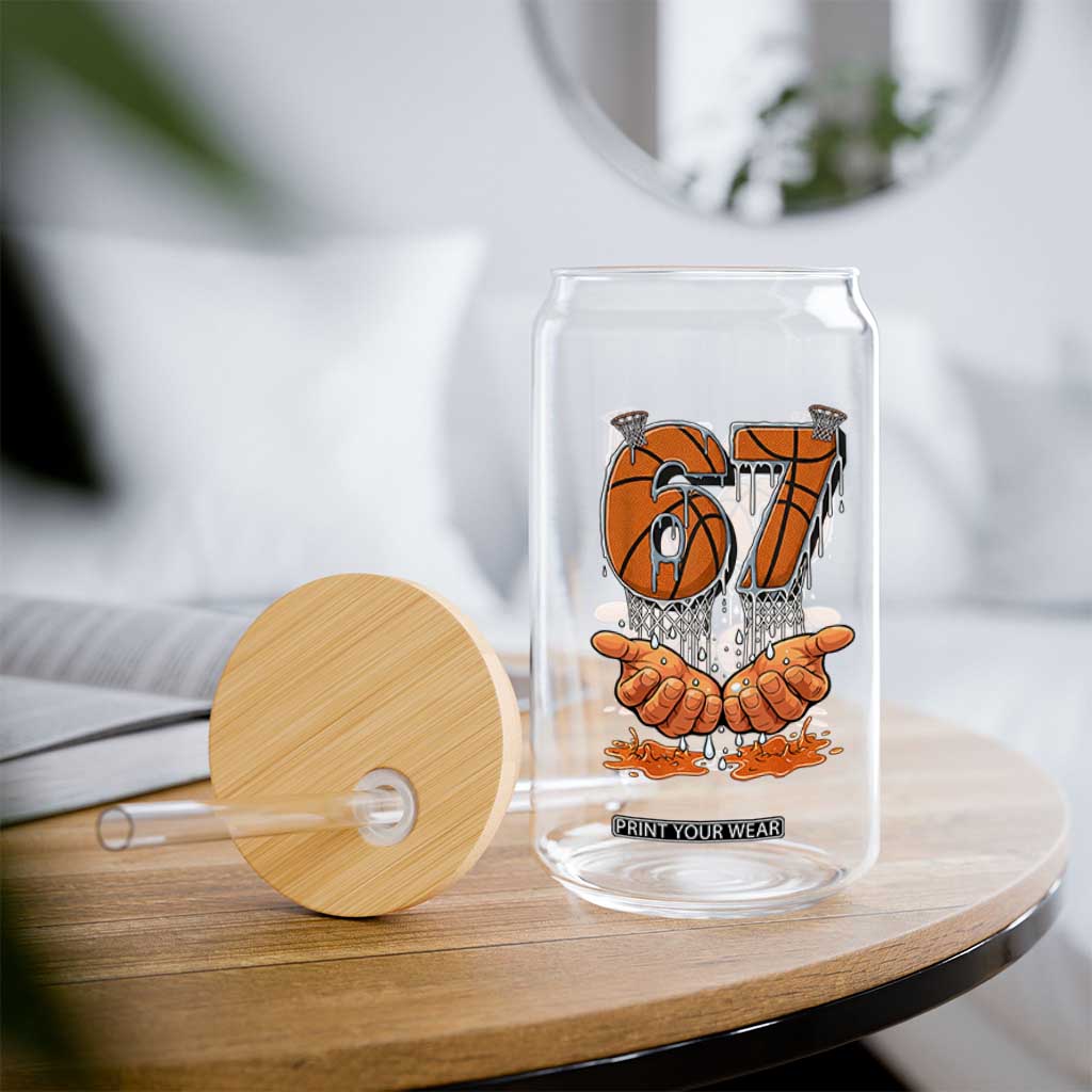 Basketball 67 Six Seven Funny Gen Alpha Meme Drip Glass Can TS11 Print Your Wear
