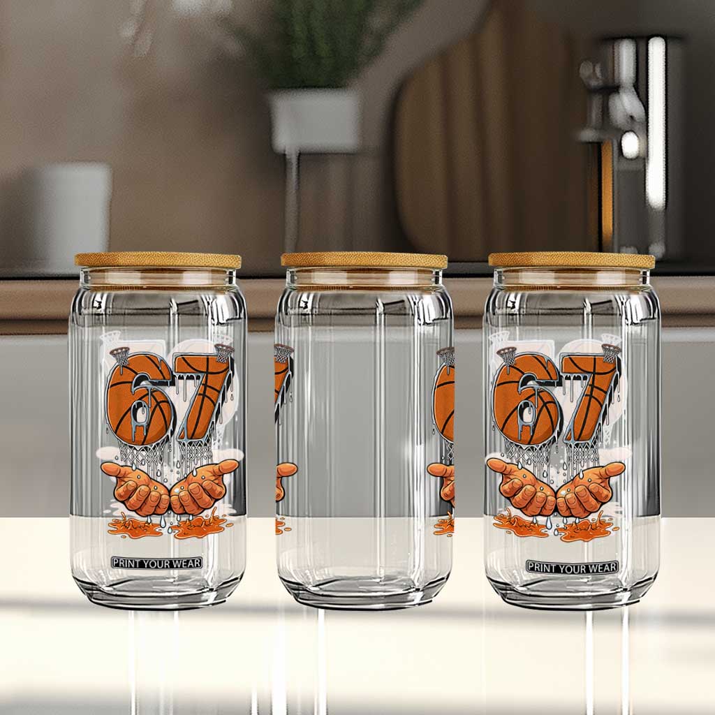 Basketball 67 Six Seven Funny Gen Alpha Meme Drip Glass Can TS11 Print Your Wear