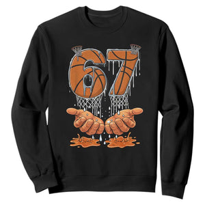 Basketball 67 Six Seven Funny Gen Alpha Meme Drip Sweatshirt TS11 Black Print Your Wear