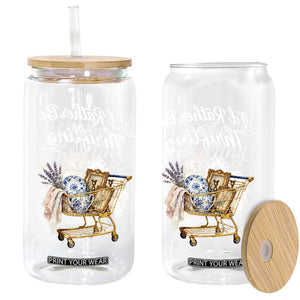 I Would Rather Be Thrifting Glass Can Funny Shopping Quote Vintage Hunter TS11 Print Your Wear