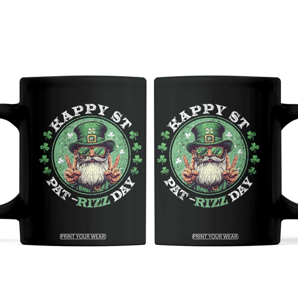 Happy St Pat Rizz Day Coffee Mug Leprechaun St Patrick's Day Shamrock TS11 Black Print Your Wear