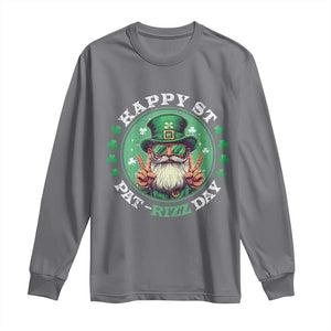 Happy St Pat Rizz Day Long Sleeve Shirt Leprechaun St Patrick's Day Shamrock TS11 Charcoal Print Your Wear