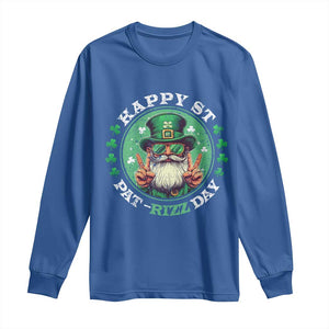 Happy St Pat Rizz Day Long Sleeve Shirt Leprechaun St Patrick's Day Shamrock TS11 Royal Blue Print Your Wear