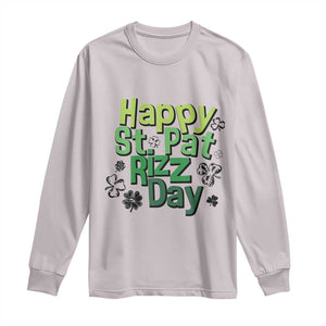 Funny Skibidi St Patrick's Day Long Sleeve Shirt Happy St Pat Rizz Day Shamrock TS11 Ice Gray Print Your Wear