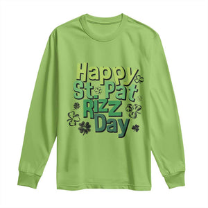 Funny Skibidi St Patrick's Day Long Sleeve Shirt Happy St Pat Rizz Day Shamrock TS11 Lime Print Your Wear