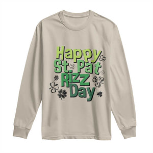 Funny Skibidi St Patrick's Day Long Sleeve Shirt Happy St Pat Rizz Day Shamrock TS11 Sand Print Your Wear