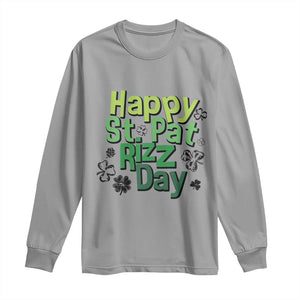 Funny Skibidi St Patrick's Day Long Sleeve Shirt Happy St Pat Rizz Day Shamrock TS11 Sport Gray Print Your Wear