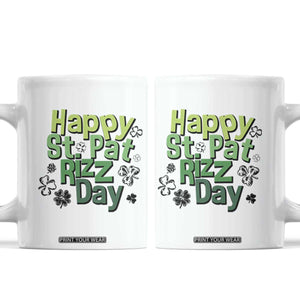 Funny Skibidi St Patrick's Day Coffee Mug Happy St Pat Rizz Day Shamrock TS11 White Print Your Wear