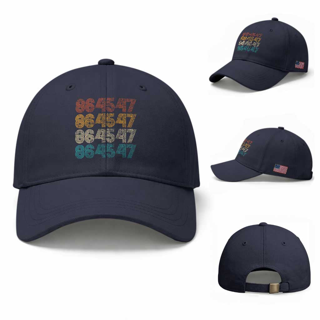 Funny Vintage 80s Style 86 45 47 Retro Stripes Baseball Cap TS11 Baseball Cap Universal Fit Navy Print Your Wear