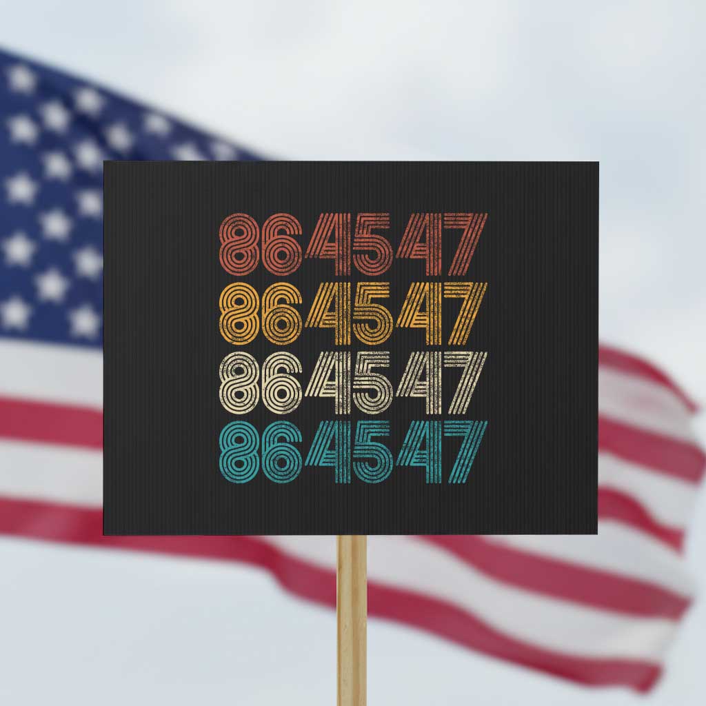 Funny Vintage 80s Style 86 45 47 Retro Stripes Protest Sign TS11 Horizontal 18