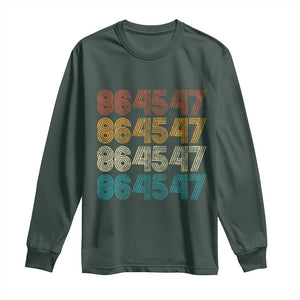 Funny Vintage 80s Style 86 45 47 Retro Stripes Long Sleeve Shirt TS11 Dark Forest Green Print Your Wear