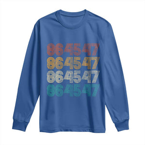 Funny Vintage 80s Style 86 45 47 Retro Stripes Long Sleeve Shirt TS11 Royal Blue Print Your Wear