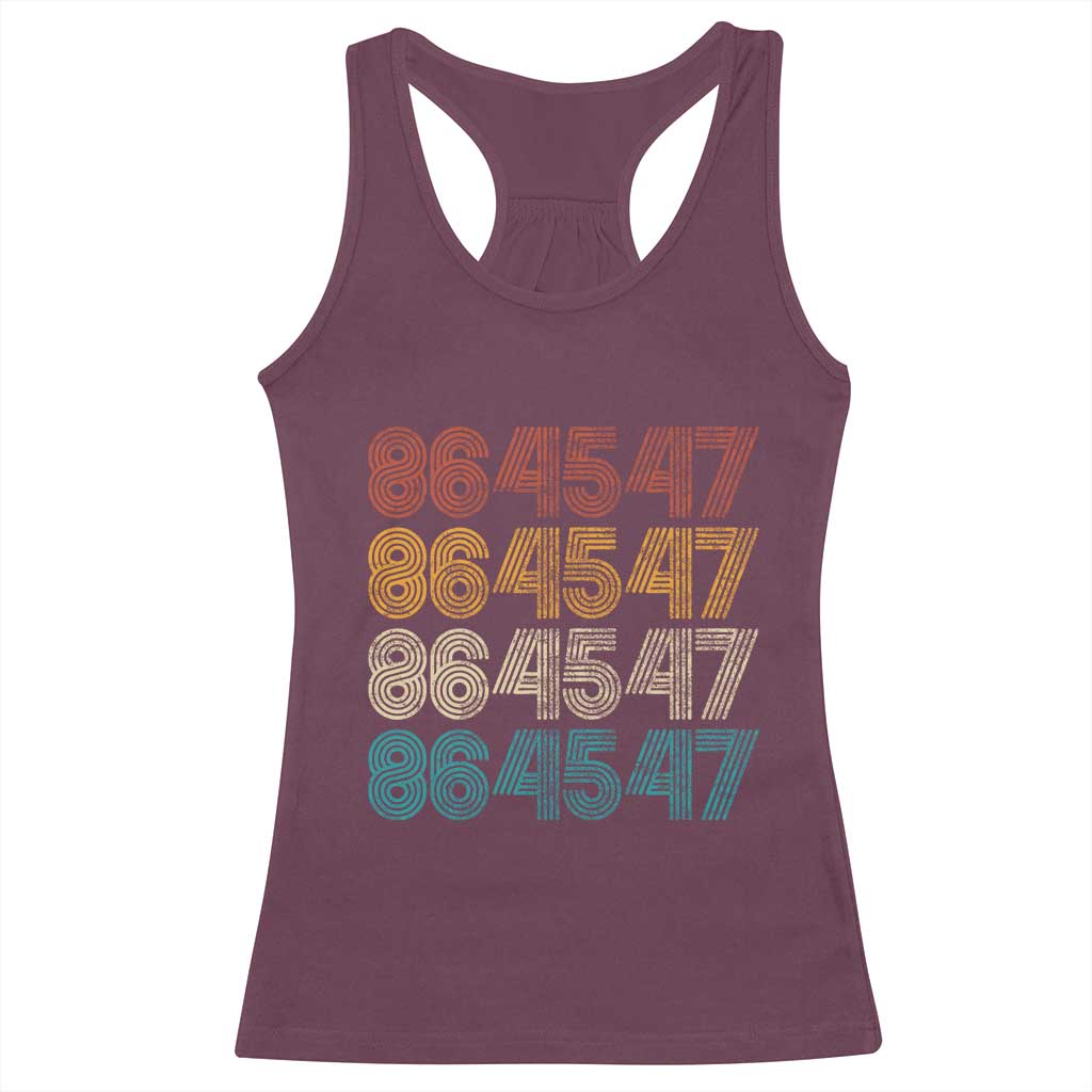 Funny Vintage 80s Style 86 45 47 Retro Stripes Racerback Tank Top TS11 Maroon Print Your Wear
