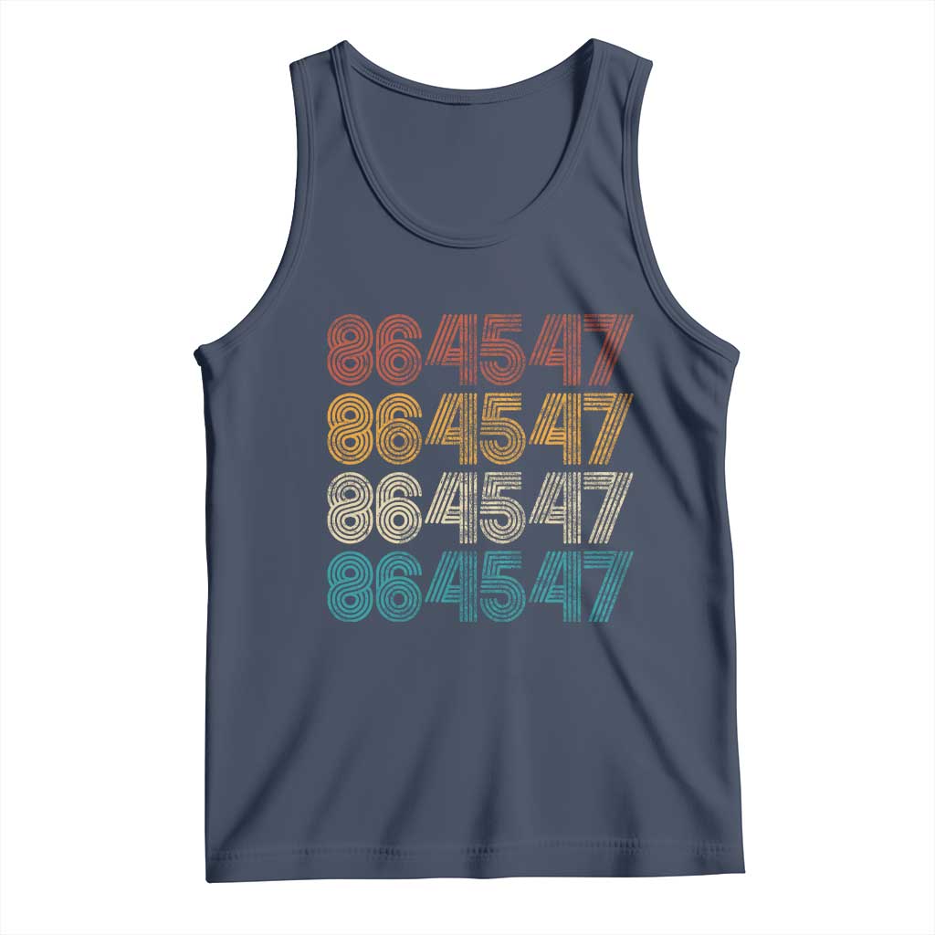Funny Vintage 80s Style 86 45 47 Retro Stripes Tank Top TS11 Navy Print Your Wear