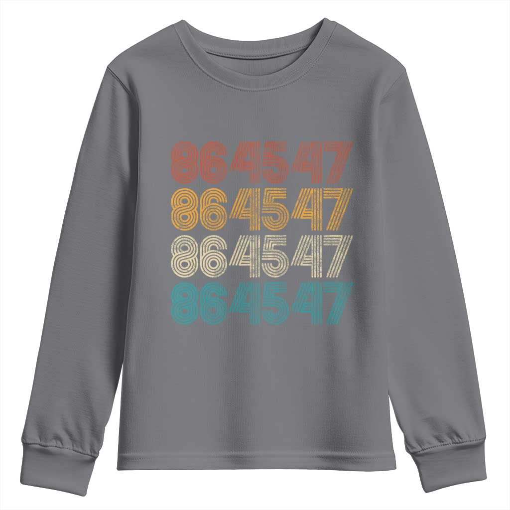 Funny Vintage 80s Style 86 45 47 Retro Stripes Youth Sweatshirt TS11 Charcoal Print Your Wear