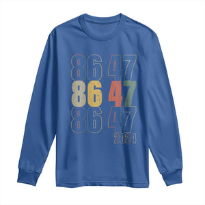 Funny Vintage 80s Style 86 47 2024 Retro Long Sleeve Shirt TS11 Royal Blue Print Your Wear