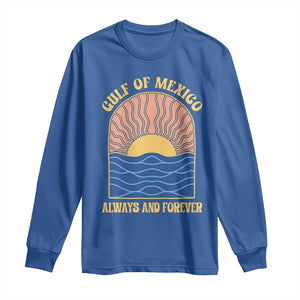 Gulf Of Mexico Always And Forever Long Sleeve Shirt Retro Beach Sunset TS11 Royal Blue Print Your Wear