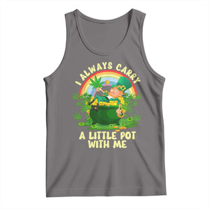 Funny St Patrick's Day Cannabis Weed Tank Top I Always Carry A Little Pot Leprechaun TS11 Deep Heather Print Your Wear