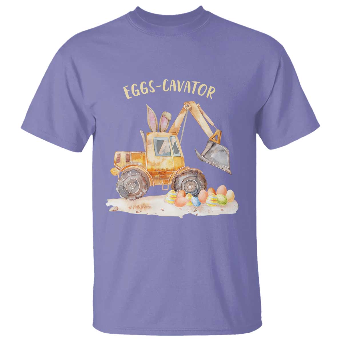 Funny Easter Day Excavator T Shirt Eggs-Cavator Bunny Construction Trucks TS11 Violet Print Your Wear