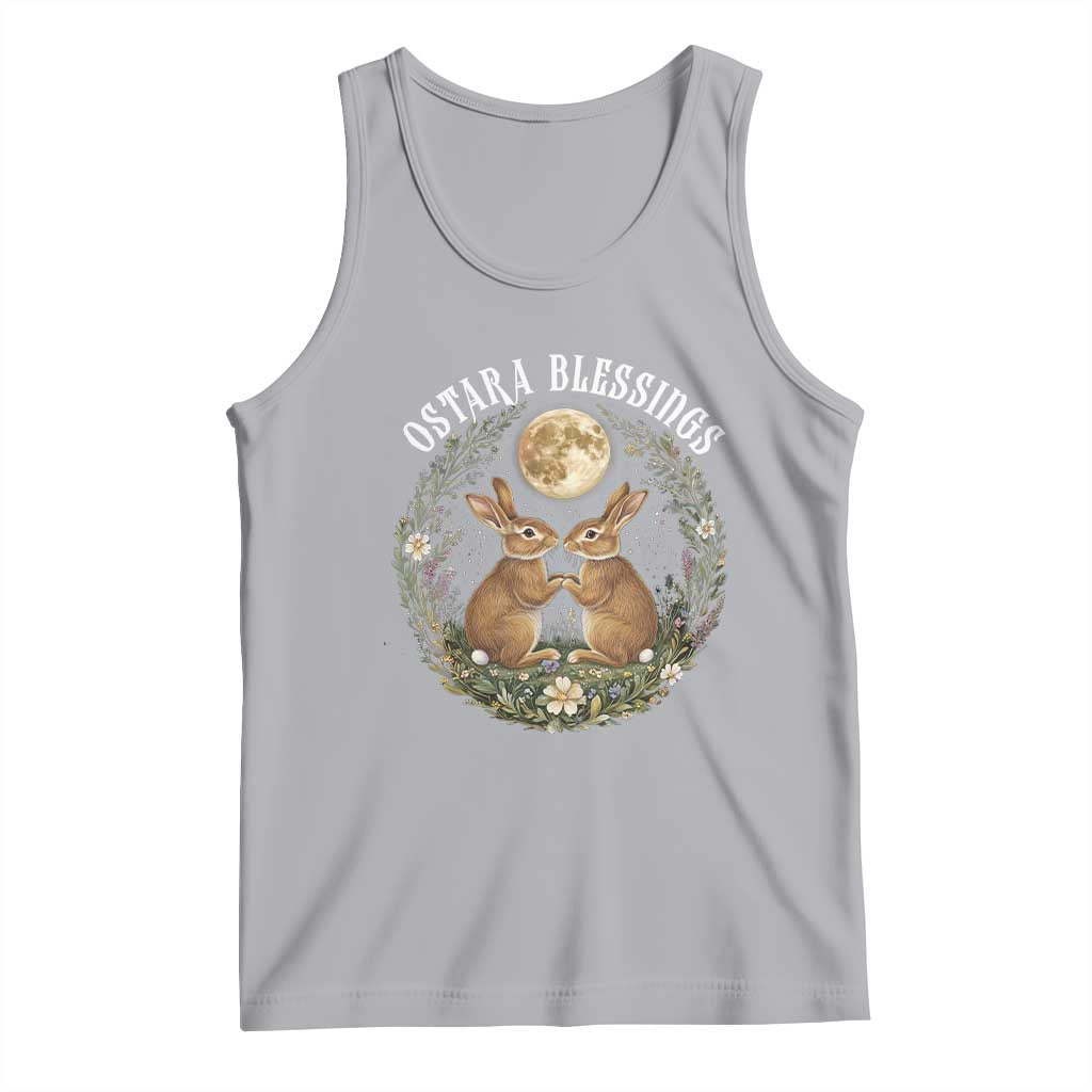 Ostara Blessing Pagan Eostre Easter Day Tank Top Spring Moon Rabbit Spring Equinox Festival TS11 Athletic Heather Print Your Wear