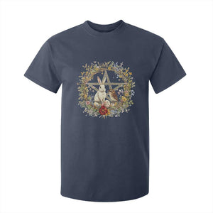 Ostara Blessing Pagan Eostre Easter Day T Shirt For Kid Rabbit Bird Wiccan Pentagram TS11 Navy Print Your Wear