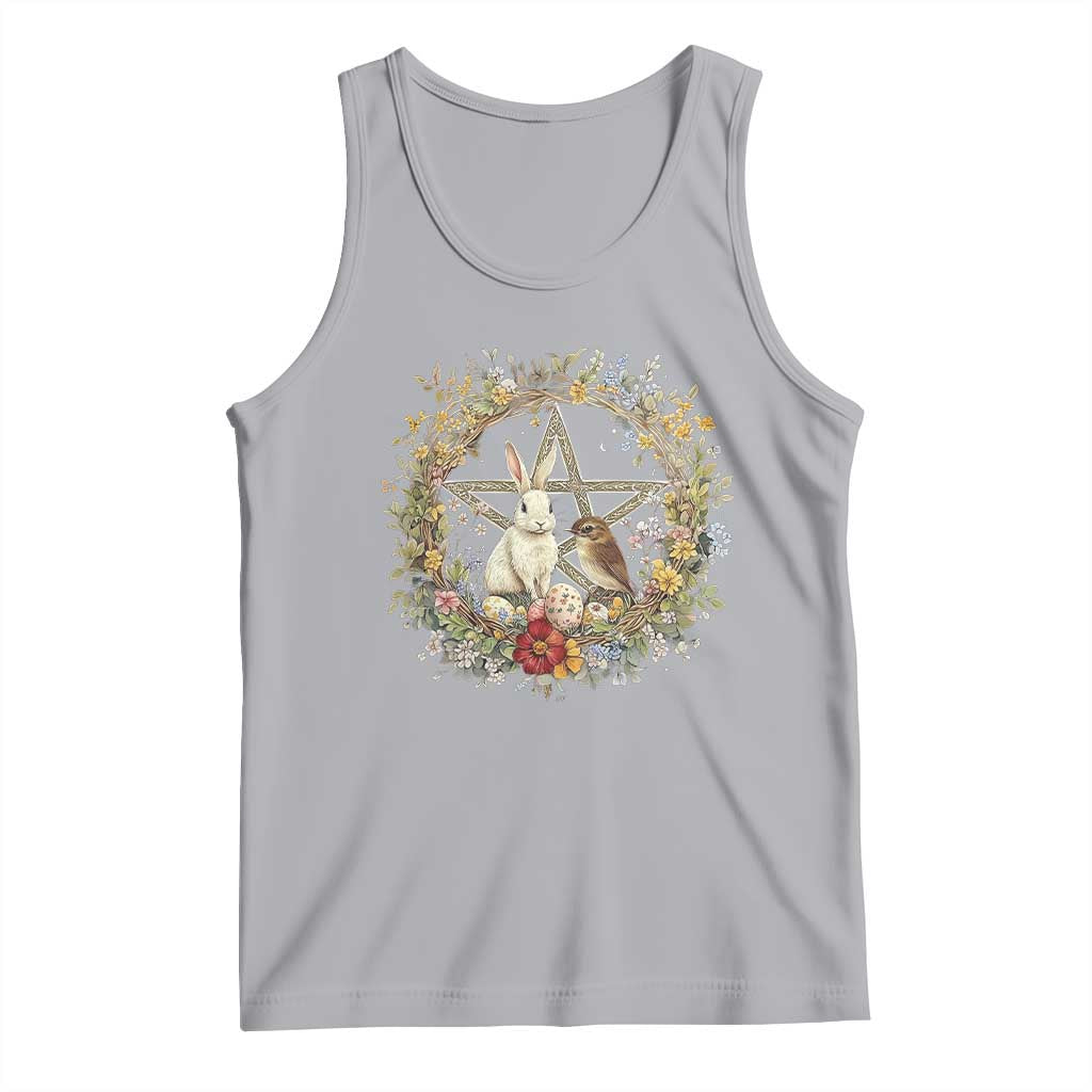 Ostara Blessing Pagan Eostre Easter Day Tank Top Rabbit Bird Wiccan Pentagram TS11 Athletic Heather Print Your Wear