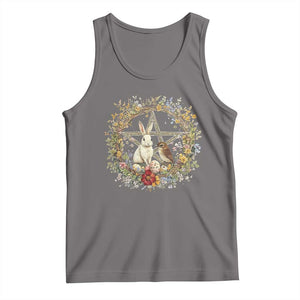 Ostara Blessing Pagan Eostre Easter Day Tank Top Rabbit Bird Wiccan Pentagram TS11 Deep Heather Print Your Wear