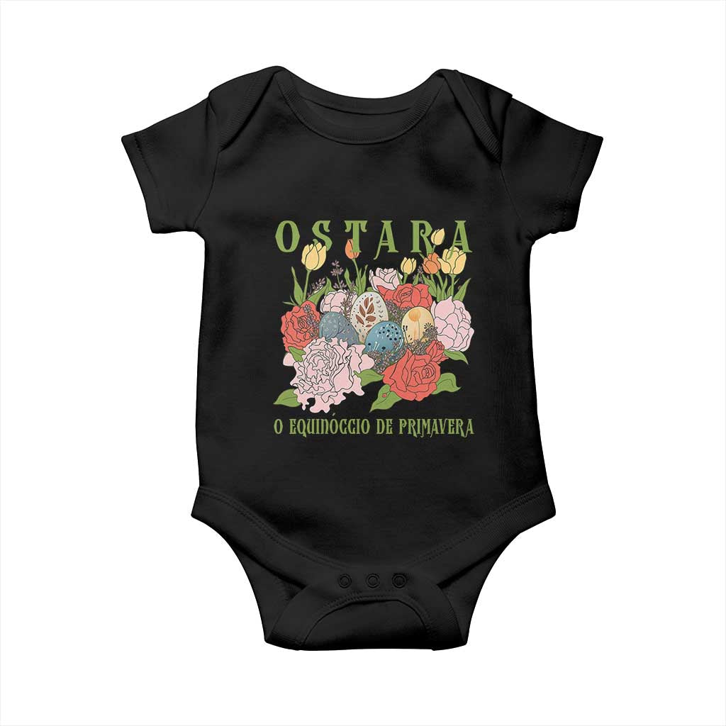 Ostara Eostre Easter Day Baby Onesie O Equinoccio De Primavera Eggs Flowers TS11 Black Print Your Wear