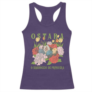 Ostara Eostre Easter Day Racerback Tank Top O Equinoccio De Primavera Eggs Flowers TS11 Purple Print Your Wear