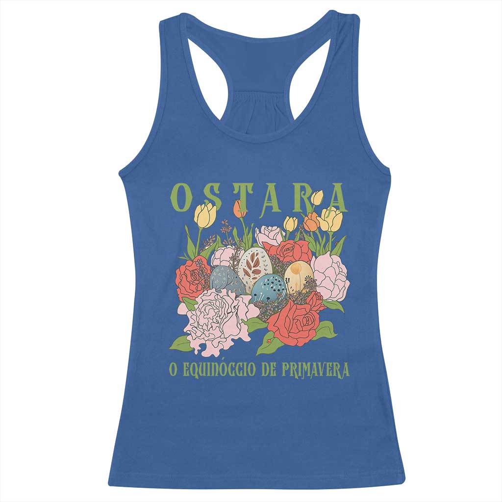 Ostara Eostre Easter Day Racerback Tank Top O Equinoccio De Primavera Eggs Flowers TS11 Royal Blue Print Your Wear