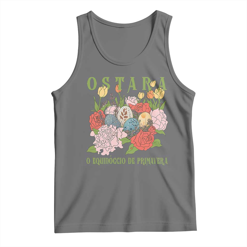 Ostara Eostre Easter Day Tank Top O Equinoccio De Primavera Eggs Flowers TS11 Black Heather Print Your Wear