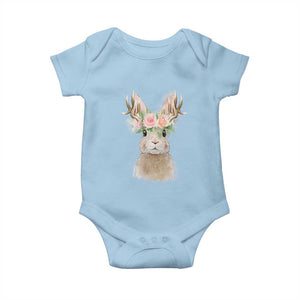 Ostara Pagan Eostre Easter Day Baby Onesie Rabbit Wolpertinger Spring Equinox Festival TS11 Light Blue Print Your Wear