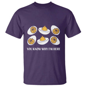 Funny Easter Day Thanksgiving Deviled Egg T Shirt You Know Why I'm Here TS11 Purple Print Your Wear