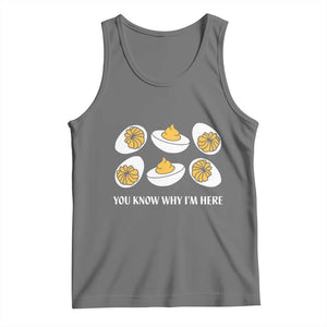 Funny Easter Day Thanksgiving Deviled Egg Tank Top You Know Why I'm Here TS11 Black Heather Print Your Wear