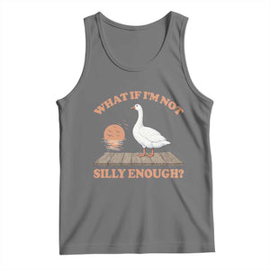What If I'm Not Silly Enough Funny Silly Goose Tank Top TS11 Black Heather Print Your Wear
