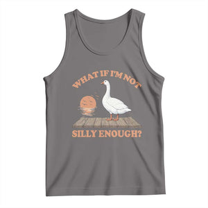 What If I'm Not Silly Enough Funny Silly Goose Tank Top TS11 Deep Heather Print Your Wear