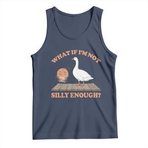 What If I'm Not Silly Enough Funny Silly Goose Tank Top TS11 Navy Print Your Wear