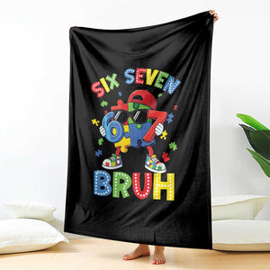 67 Autism Awareness Throw Blanket Funny Six Seven Bruh Autistic Puzzle Kids Boys TS11 Print Your Wear