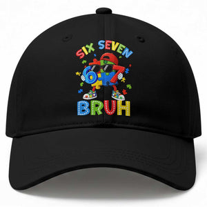 67 Autism Awareness Baseball Cap Funny Six Seven Bruh Autistic Puzzle Kids Boys TS11 Print Your Wear