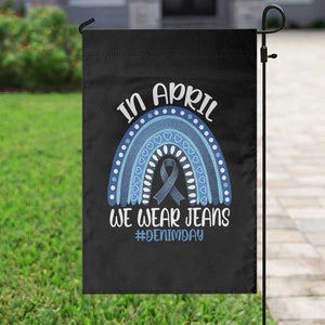 Denim Day Awareness Garden Flag In April We Wear Jeans Rainbow TS11 Print Your Wear