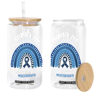 Denim Day Awareness Glass Can In April We Wear Jeans Rainbow TS11 Print Your Wear