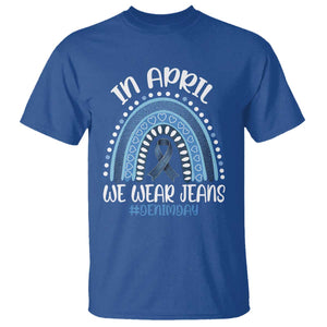 Denim Day Awareness T Shirt In April We Wear Jeans Rainbow TS11 Royal Blue Print Your Wear