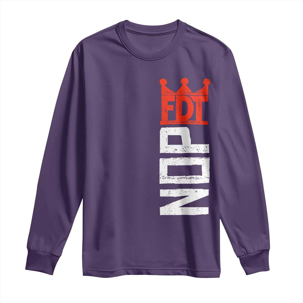 No Kings Protest Nope Funny Political Satire Long Sleeve Shirt TS11 Purple Print Your Wear