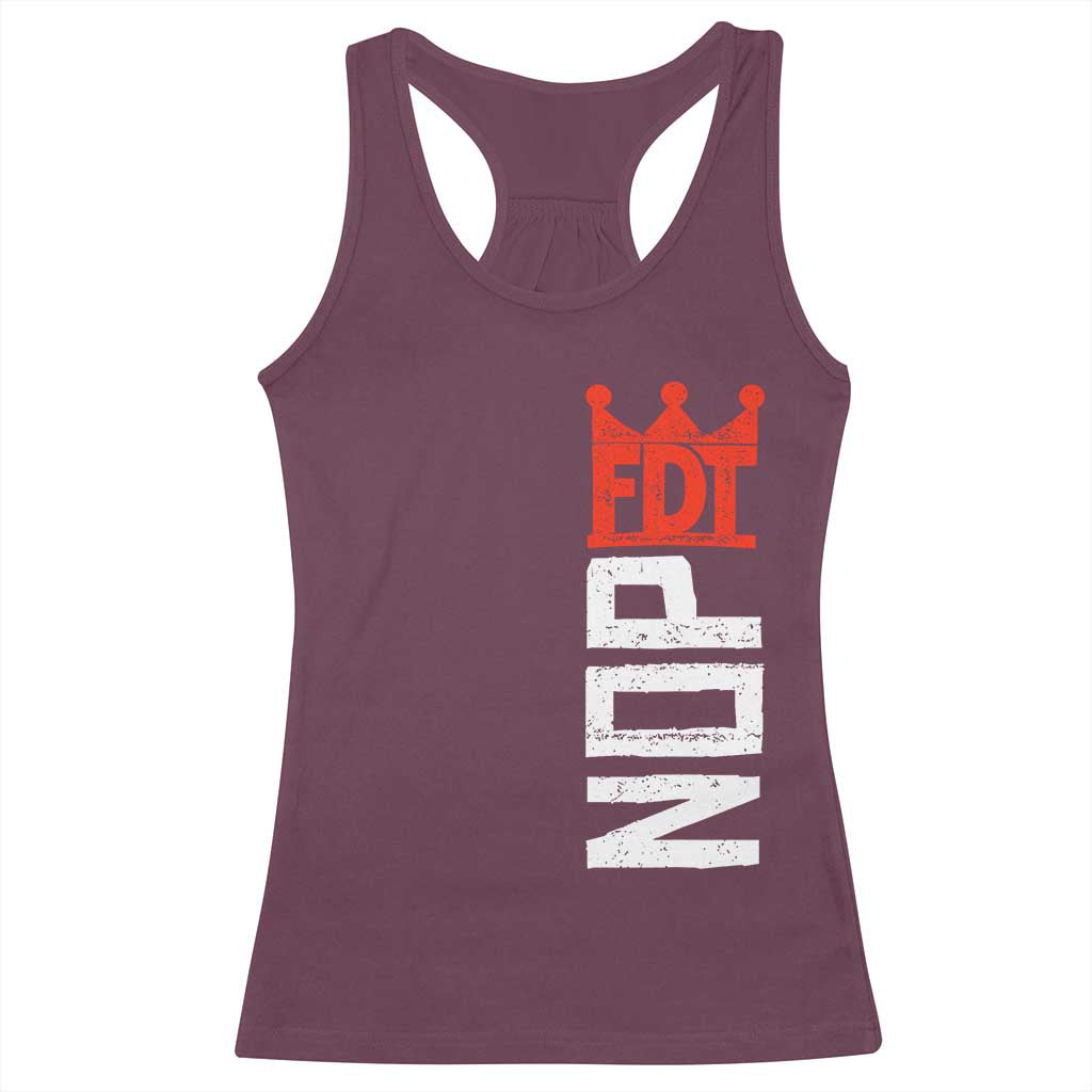 No Kings Protest Nope Funny Political Satire Racerback Tank Top TS11 Maroon Print Your Wear