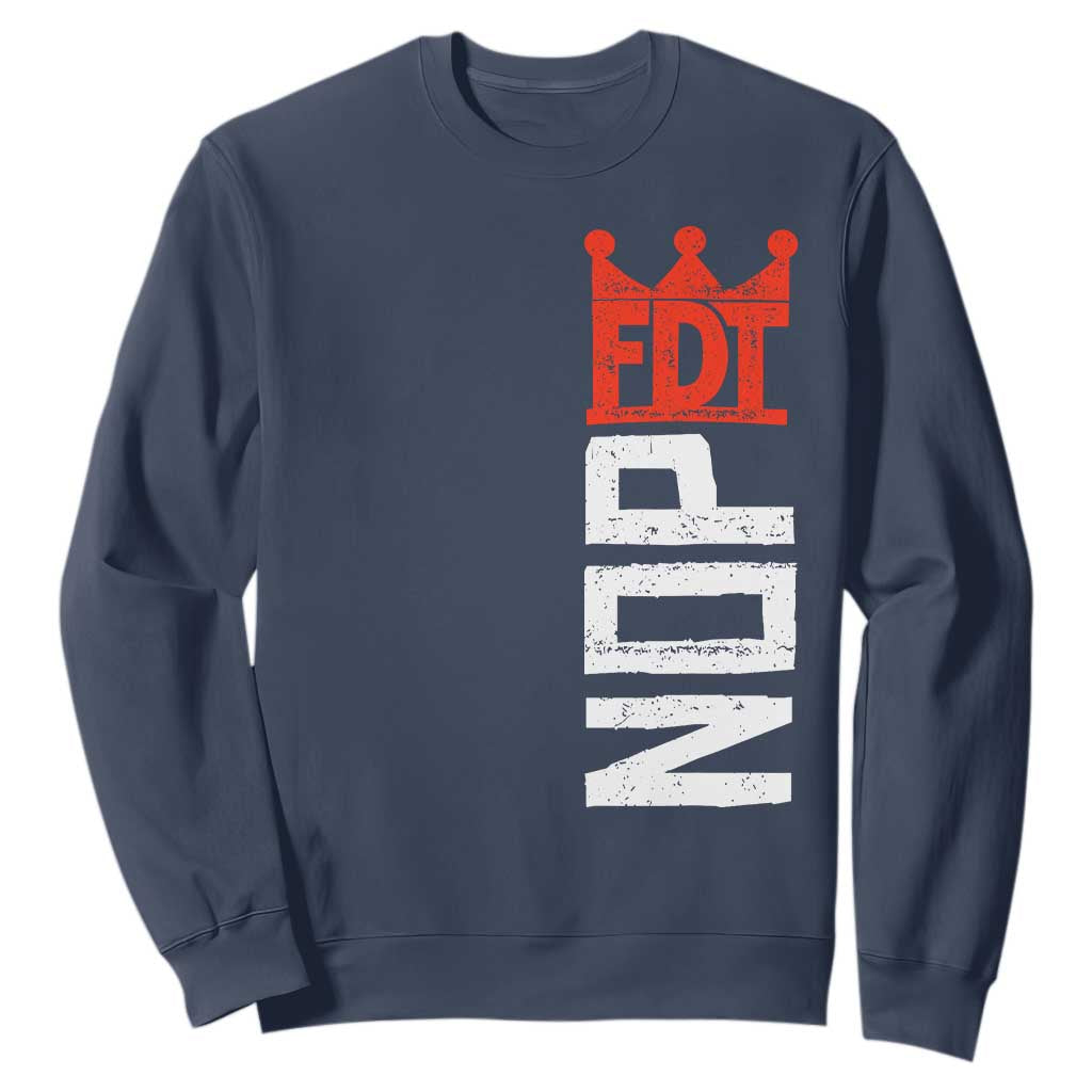 No Kings Protest Nope Funny Political Satire Sweatshirt TS11 Navy Print Your Wear