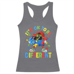 Six Seven Autism Awareness Racerback Tank Top It Is Ok To Be Different 67 Meme Puzzle TS11 Charcoal Print Your Wear