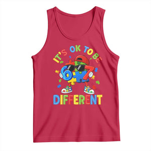 Six Seven Autism Awareness Tank Top It Is Ok To Be Different 67 Meme Puzzle TS11 Red Print Your Wear