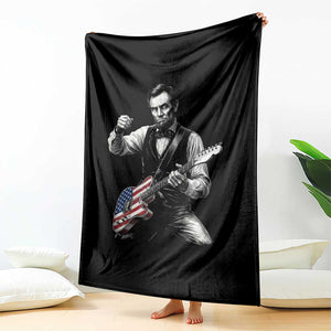 Abraham Lincoln Playing Guitar Vintage American Flag Throw Blanket TS11 Print Your Wear