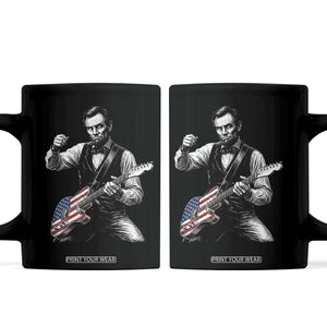 Abraham Lincoln Playing Guitar Vintage American Flag Coffee Mug TS11 Black Print Your Wear